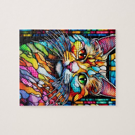 Multicolor Cat 708 Muster Puzzle (Horizontal)