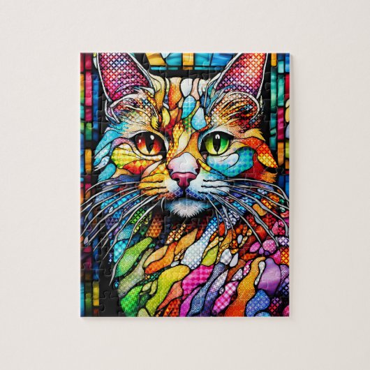 Multicolor Cat 708 Muster Puzzle (Vertikal)