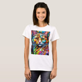 Multicolor Cat 708 Muster T-Shirt (Vorne ganz)