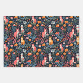 Multicolor Cat Botanical Geschenkpapier Set (Vorderseite 3)