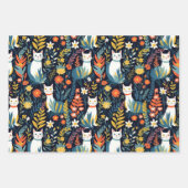 Multicolor Cat Botanical Geschenkpapier Set (Vorderseite 2)