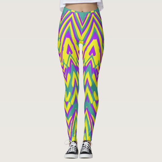 Multicolor Chavron "Ratti_Creative_Arts" Leggings (Vorderseite)