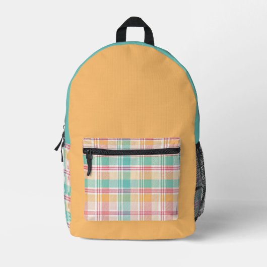 Multicolor Checkered Kariert Bedruckter Rucksack (Vorderseite)