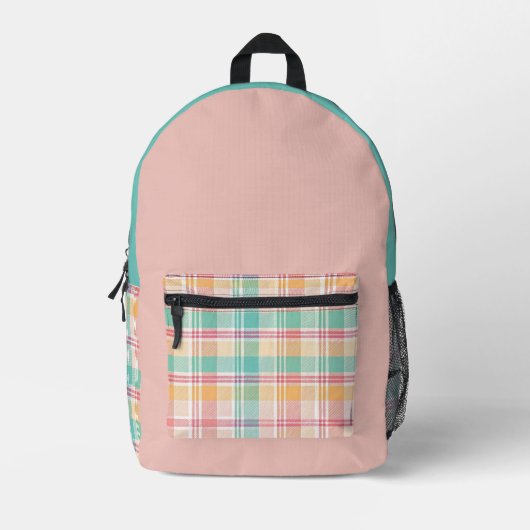 Multicolor Checkered Kariert Bedruckter Rucksack (Vorderseite)