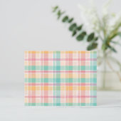 Multicolor Checkered Kariert Feiertagspostkarte (Stehend Vorderseite)