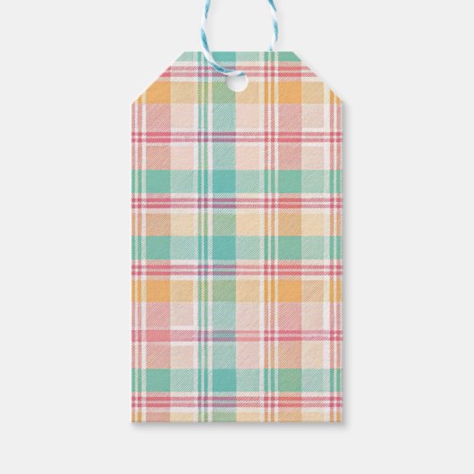 Multicolor Checkered Kariert Geschenkanhänger (Vorderseite)