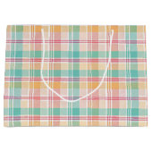Multicolor Checkered Kariert Große Geschenktüte (Vorderseite)