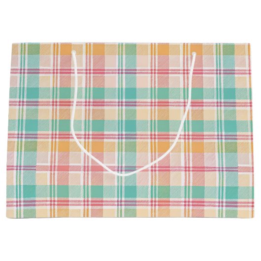 Multicolor Checkered Kariert Große Geschenktüte (Vorderseite)