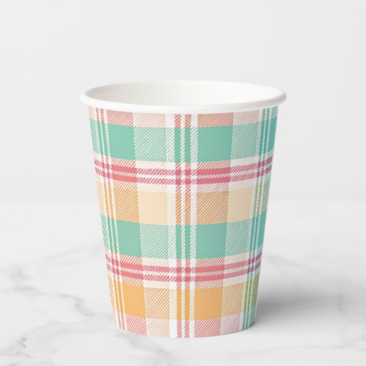 Multicolor Checkered Kariert Pappbecher (Rückseite)