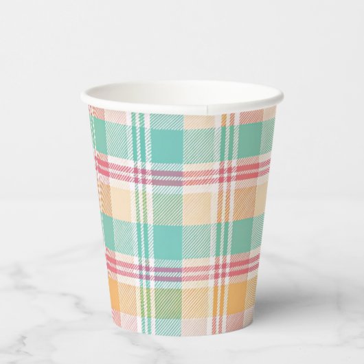 Multicolor Checkered Kariert Pappbecher (Rechts)