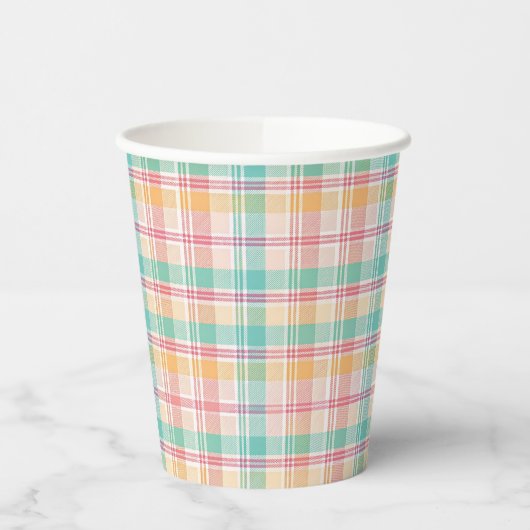 Multicolor Checkered Kariert Pappbecher (Links)