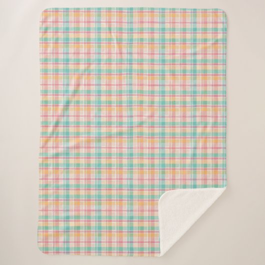 Multicolor Checkered Kariert Sherpadecke (Vorderseite)
