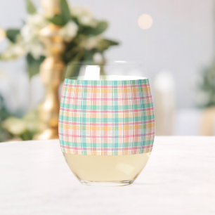 Multicolor Checkered Kariert Weinglas Ohne Stiel