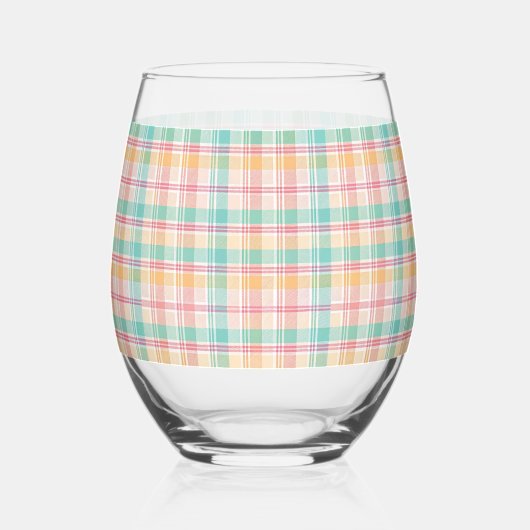 Multicolor Checkered Kariert Weinglas Ohne Stiel (Rückseite)