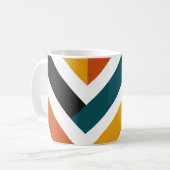 Multicolor Chevron Geometric Pattern Kaffeetasse (Vorderseite Links)
