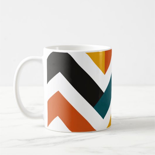 Multicolor Chevron Geometric Pattern Kaffeetasse (Links)