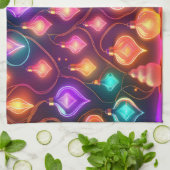 Multicolor Christmas Lights Patterned Geschirrtuch (Gefaltet)