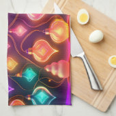 Multicolor Christmas Lights Patterned Geschirrtuch (Viertel Falte)