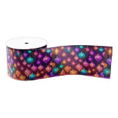 Multicolor Christmas Lights Patterned Ripsband (Spule)