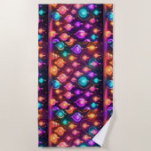 Multicolor Christmas Lights Patterned Strandtuch (Vorderseite)