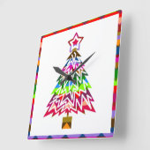 Multicolor Christmas Tree Quadratische Wanduhr (Winkel)