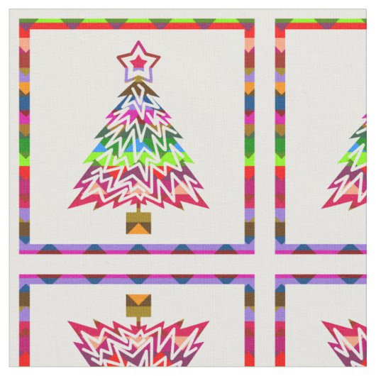Multicolor Christmas Trees #3 Stoff (Nahaufnahme)