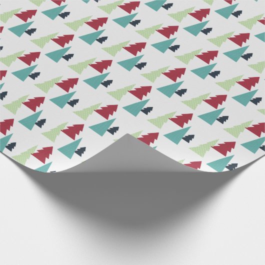 Multicolor Christmas Trees Muster Geschenkpapier (Ecke)