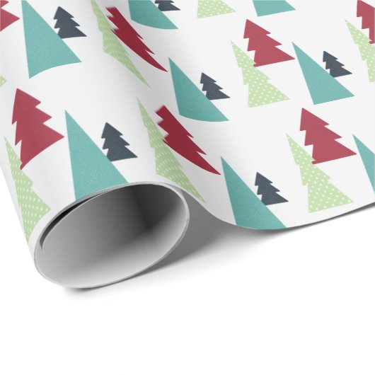 Multicolor Christmas Trees Muster Geschenkpapier (Rolleneckpunkt)