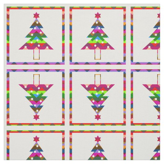 Multicolor Christmas Trees Stoff (Muster)