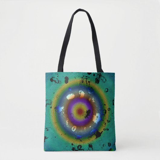 Multicolor Circlone Abstrakt Art Tasche (Vorderseite)