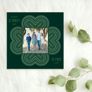 Multicolor Clover St. Patrick's Day Card - Green Feiertagskarte