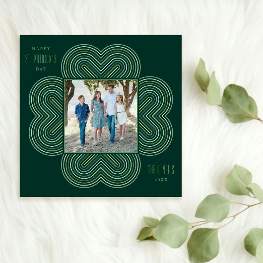 Multicolor Clover St. Patrick's Day Card - Green Feiertagskarte