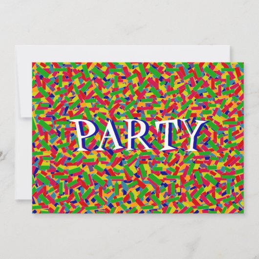 Multicolor Confetti Einladung (Vorderseite)