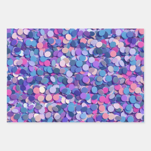 Multicolor Confetti Geschenkpapier Set (Vorderseite)