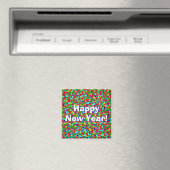 Multicolor Confetti "Happy New Year"! Magnet (In Situ (Geschirrspüler))