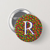 Multicolor Confetti Mit Monogramm Button (Vorne & Hinten)