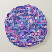 Multicolor Confetti Rundes Kissen (Rückseite)