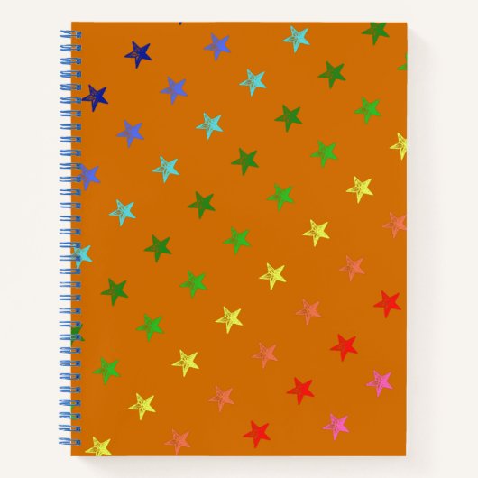 Multicolor Crayon Stars Notizblock (Vorderseite)