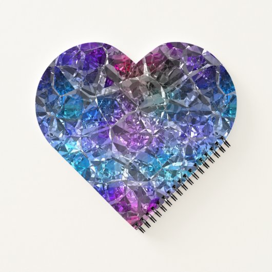 Multicolor Crystal Heart Notebook Notizblock (Rückseite)