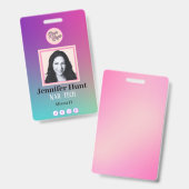 Multicolor Custom Foto stilvoll schlicht minimalis Ausweis (Vorder- & Rückseite)