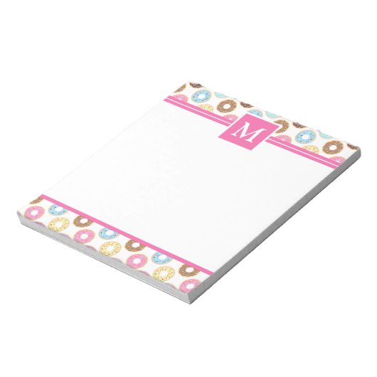 MULTICOLOR-CUTE ICED DONUTS MONOGRAM NOTIZBLOCK (Rotiert)