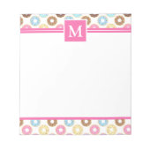 MULTICOLOR-CUTE ICED DONUTS MONOGRAM NOTIZBLOCK (Vorderseite)
