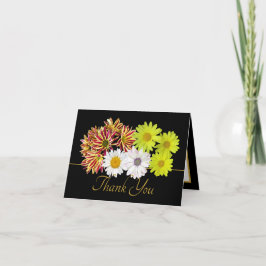 Multicolor Daisy Bouquet Botanical Chic Thank You Karte