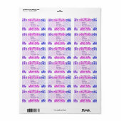 Multicolor Damask Adressaufkleber (Vorne)