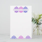 Multicolor Damask Briefpapier (Stehend Vorderseite)