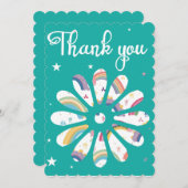 Multicolor Danke-Card Einladung (Vorne/Hinten)