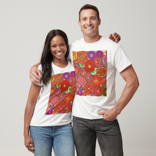 Multicolor-Design auf weißem T-Shirt (Unisex)