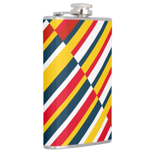 Multicolor Diagonale Streifen Flachmann (Rechts)