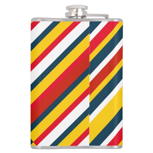 Multicolor Diagonale Streifen Flachmann (Rückseite)