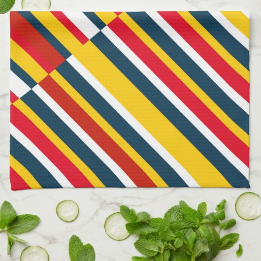 Multicolor Diagonale Streifen Geschirrtuch (Gefaltet)